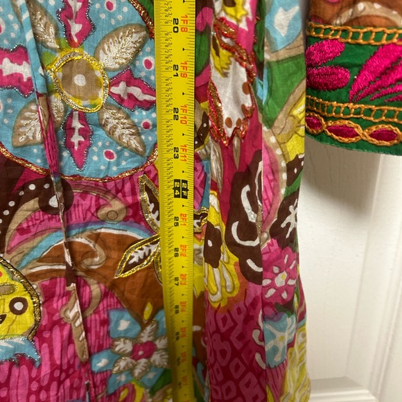 Sandy Starkman Embellished Boho Swim Cover-up Tunic Size Large - Picture 9 of 12